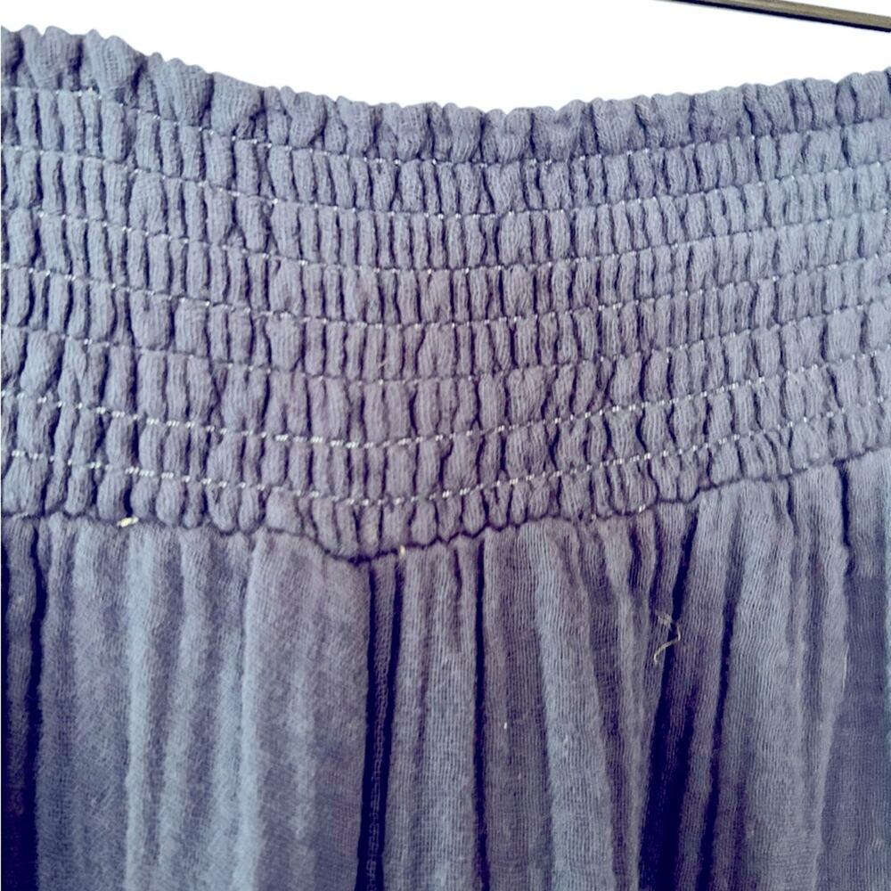 Michael Stars Simba Pants XL SUSIE Cotton Gauze Smocked Waist Wide Leg Navy Blue - Picture 4 of 11